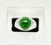 A Fine Intense Green Jadeite Diamond Gentleman Ring - 2