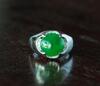 A Fine Intense Green Jadeite Diamond Gentleman Ring - 4