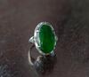 A Translucent Green Jadeite Ring Mount with Diamond And White Gold - 2