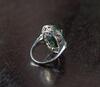 A Translucent Green Jadeite Ring Mount with Diamond And White Gold - 3