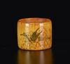 Qing-A Bone Carved‘ Flying Cran’Archars Ring - 5