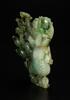A Jade Carved Flower and Lanzi Statues(wood stand) - 6