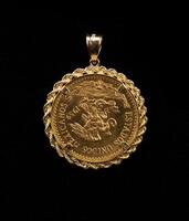 1959 Mexican 15gr Gold Coin Pendant