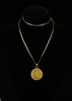 A 1984 Panda 1/4 oz Gold Coin Pendant mounted and with 14k Gold Necklace