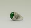 A Large Top Quality Natural Intense Emerald Green Jadeite Diamond Ring. - 8