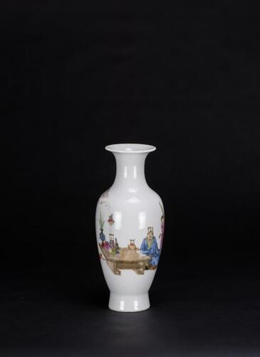 Republic-A Famille Glaze ‘Figures’ Vase