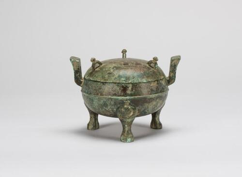 Antique-A Bronze Tri-Pod Censer And Cover