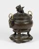 Ming-A Gilt Bronze Tri-Pod Censer with Cover And Stand - 9