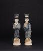 Ming -A Two Blue Glazed Ceramic Figures