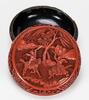 Qing-A Red Cinnabar Carved ‘Guan Yu in Battle’ Circlar Cover Box - 5