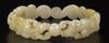 Qing-A White Jade Carved Double Dragon Chase Pearl Arm Bangle - 7