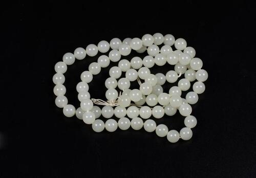 A White Jade Beads Necklace and Bracelets