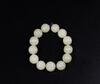 Qing-A Fine White Jade Carved Beads Bracelets