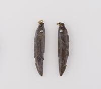 Neolithic-A Pair of Fishes Pendants Mounted With 18k Gold And Diamond