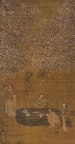 Attrubited ToQiu Ying(1494-1552) Ink On Silk,Hanging Scroll