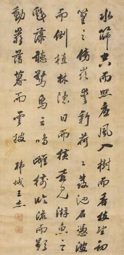 Attributed To Wang Jie(1725-1805) Ink On Silk, Mounted, Signed