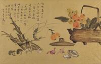 Zhang Daqian (1899-1983) Ink And Color on Splash Gold Paper,Framed, Signed And Seal
