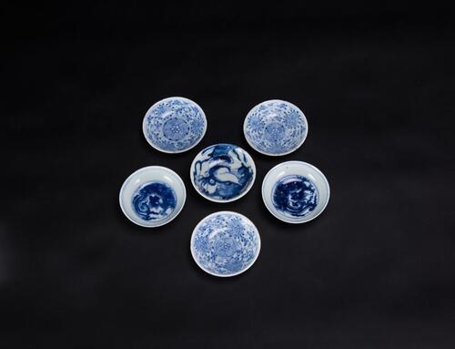 Qing-A Group Of Six Blue And White Small Dishes(Some With Mark)