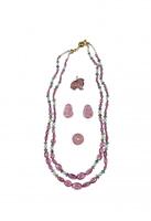 A Group of Five Tourmaline item,(Nicklace,Pair of Earring,and Pandants)
