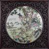 Hong Shiyue (B.1928)A Famille-Glazed _Horse_ Large Porcelain Plaque Mounted Wood Framed