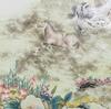 Hong Shiyue (B.1928)A Famille-Glazed _Horse_ Large Porcelain Plaque Mounted Wood Framed - 4