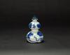 Qing-A Blue And White _Floral_Gourd Shape Vase And Cover