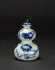 Qing-A Blue And White _Floral_Gourd Shape Vase And Cover - 2