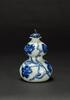 Qing-A Blue And White _Floral_Gourd Shape Vase And Cover - 4