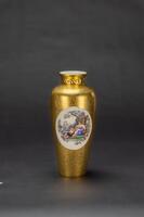 A Gilt Glazed Enamel_ Figure_ Porcelain Vase