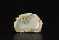 Late Qing/Repubic-A White Jade Carved Plum Tree Brush Washer