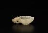 Qing-A White Jade Carved Dragon Head Plum Flower Shape Brush Washer