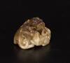 Qing -A Russet White Jade Carved Two Lions - 2