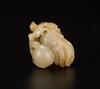 Ming-A Russet White Jade Carved Boy And Peaches - 3