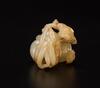 Ming-A Russet White Jade Carved Boy And Peaches - 4