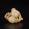 Ming-A Russet White Jade Carved Boy And Peaches - 7