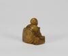 A Yellow Soapstone Carved Luohan - 3