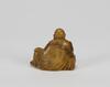 A Yellow Soapstone Carved Luohan - 4