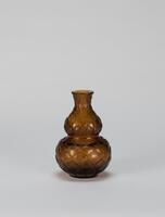 Qing-A Brown Glass Gourd_Qianlong Nian Zhi_ Mark