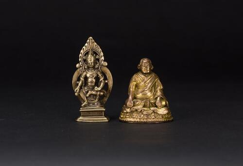 Qing-A Gilt-Bronze Figure Of Guru and Bronze Figure Of Bodhisattva