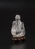 A Clear Crystal Carved Mandrain Duck Vase With Cover And Wood Stand - 3