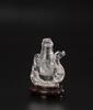 A Clear Crystal Carved Mandrain Duck Vase With Cover And Wood Stand - 5