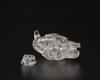 A Clear Crystal Carved Mandrain Duck Vase With Cover And Wood Stand - 10