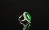 Large Imperial green Jadeite Jade diamond ring - 2