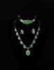 A Set Of Jadeite Braclets, Earring And Necklace Mounted With 18K White Gold