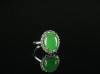 An Icy Apple green jadeite diamond ring