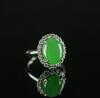 An Icy Apple green jadeite diamond ring - 2