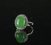 An Icy Apple green jadeite diamond ring - 3