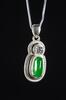 Bright imperial green Jadeite Jade cabochon in pendent setting - 2