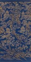 Anonymous-A Gilt Ink Blue Ground Landscrpe Palace Sence in Silk,Hanging Scroll,