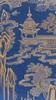 Anonymous-A Gilt Ink Blue Ground Landscrpe Palace Sence in Silk,Hanging Scroll, - 4